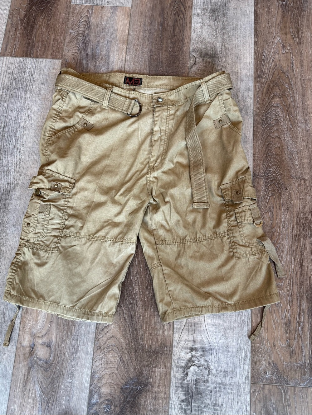 Men's Cargo Shorts with Utility Pockets in Tan